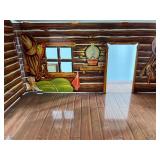 Set of 4 Vintage Tin Litho Western Buildings - Wells Fargo and Bar-M Ranch