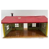 Vintage Tin Litho Toy Houses and Garage Set by Marx