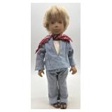 Vintage Sasha Doll with Blue Denim Outfit and Red Bandana