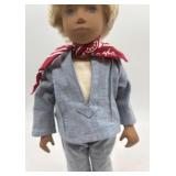 Vintage Sasha Doll with Blue Denim Outfit and Red Bandana