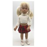 Vintage Blonde Sasha Doll with Knit Sweater and Plaid Skirt