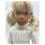 Vintage Blonde Sasha Doll with Knit Sweater and Plaid Skirt