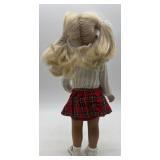 Vintage Blonde Sasha Doll with Knit Sweater and Plaid Skirt