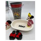 Disney Collection with Minnie Mouse Plush Toy and Snow Baby, Pinocchio Figurine