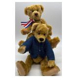 Pair of Handmade Mohair Teddy Bears by Betty Suarez & Barbara Trowel