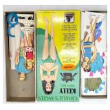 Collection of Vintage Paper Dolls and Retro Themed Tins