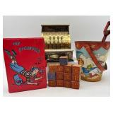 Set of Vintage Collectibles: Miniature Cash Register, Children