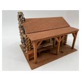 Set of 5 Handcrafted Vintage Wooden Miniature Houses