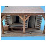 Set of 5 Handcrafted Vintage Wooden Miniature Houses