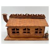 Set of 5 Handcrafted Vintage Wooden Miniature Houses