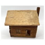 Set of 5 Handcrafted Vintage Wooden Miniature Houses