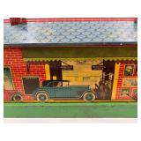Vintage Bing Tinplate Railway Station Model with Detailed Graphics