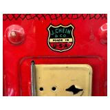 Set of 4 Vintage Tin Litho Coin Banks by U.S. Metal Toy Manufacturing