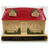 Set of 4 Vintage Tin Litho Coin Banks by U.S. Metal Toy Manufacturing