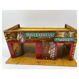 Vintage Tin Litho Pony Express Gas Station Playset