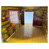 Vintage Tin Litho Pony Express Gas Station Playset