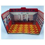 Vintage Tin Litho Pony Express Gas Station Playset