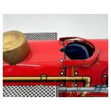Set of 3 Vintage Tin Toys - Train Engine, Passenger Car, and House Scene