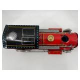 Set of 3 Vintage Tin Toys - Train Engine, Passenger Car, and House Scene