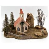 Vintage Holiday Church Music Box - Plays 