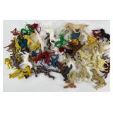 Vintage Lot of Plastic Cowboy and Indian Figures with Horses