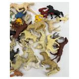 Vintage Lot of Plastic Cowboy and Indian Figures with Horses