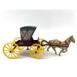 Set of 3 Vintage Northwestern Tin Horse-Drawn Carriages and Wagons