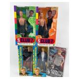 Collection of 5 Pop Star Dolls Including Justin Bieber, Aaron Carter, and S Club 7