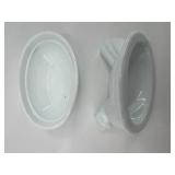 Assorted Chicken-Shaped Ceramic and Glass Decorative Dishes