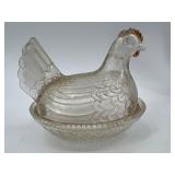 Assorted Chicken-Shaped Ceramic and Glass Decorative Dishes