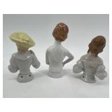 Set of 3 German Porcelain Half Doll Figurines