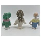 Collection of 6 Vintage Porcelain Half Doll Figurines