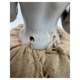 Vintage Half Doll Pincushion Set with Porcelain Figurines