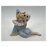 Set of 3 Vintage Antique Porcelain Figurines Featuring Clown and Bather Designs