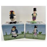 Alice in Wonderland Tweedledee and Mad Hatter Ceramic Figurines