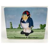 Alice in Wonderland Tweedledee and Mad Hatter Ceramic Figurines