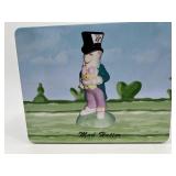 Alice in Wonderland Tweedledee and Mad Hatter Ceramic Figurines