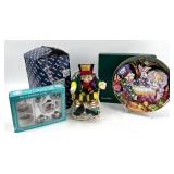 Alice in Wonderland Collectibles: Mad Hatter Figurine, Fitz and Floyd Plate, and Tea Set
