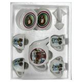 Alice in Wonderland Collectibles: Mad Hatter Figurine, Fitz and Floyd Plate, and Tea Set