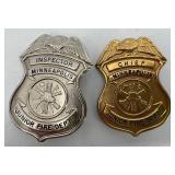 Set of 4 Vintage Junior Fire Dept. Badges
