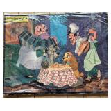 Vintage Disney Lady and the Tramp Jigsaw Puzzle, Puzzle Wrapped in Plastic and Salt & Pepper Shakers