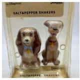 Vintage Disney Lady and the Tramp Jigsaw Puzzle, Puzzle Wrapped in Plastic and Salt & Pepper Shakers