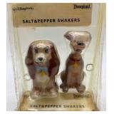 Vintage Disney Lady and the Tramp Jigsaw Puzzle, Puzzle Wrapped in Plastic and Salt & Pepper Shakers