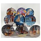 Set of 9 Disney Lady and the Tramp Collectible Plates with Some Certificates