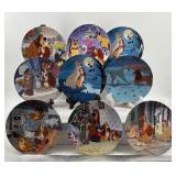 Set of 9 Disney Lady and the Tramp Collectible Plates with Some Certificates