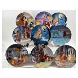 Set of 9 Disney Lady and the Tramp Collectible Plates with Some Certificates