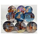 Set of 9 Disney Lady and the Tramp Collectible Plates with Some Certificates