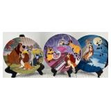 Set of 9 Disney Lady and the Tramp Collectible Plates with Some Certificates
