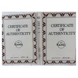 Set of 9 Disney Lady and the Tramp Collectible Plates with Some Certificates