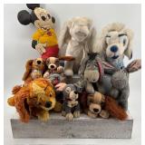 Collection of 11 Mixed Disney and Cartoon Character Plush Toys